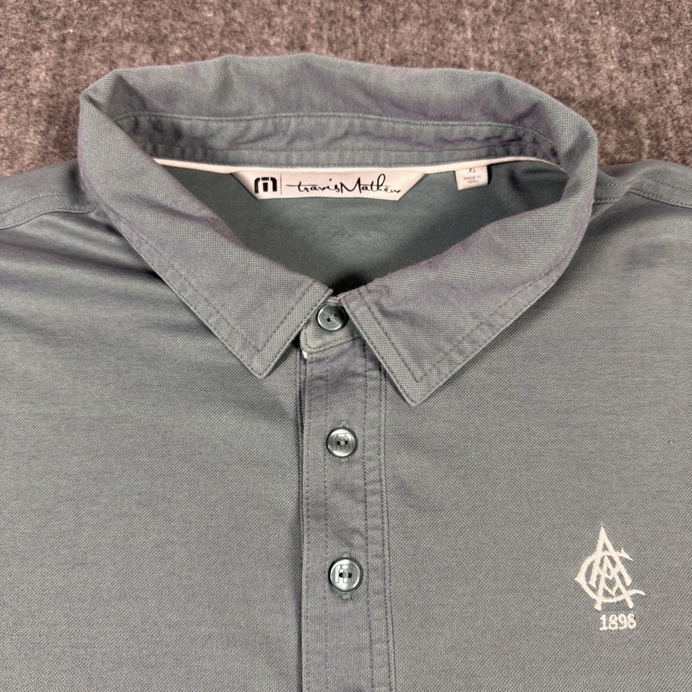 TravisMathew Polo Shirt Men's XL Green Pima Cotton Blend Short Sleeve Golf